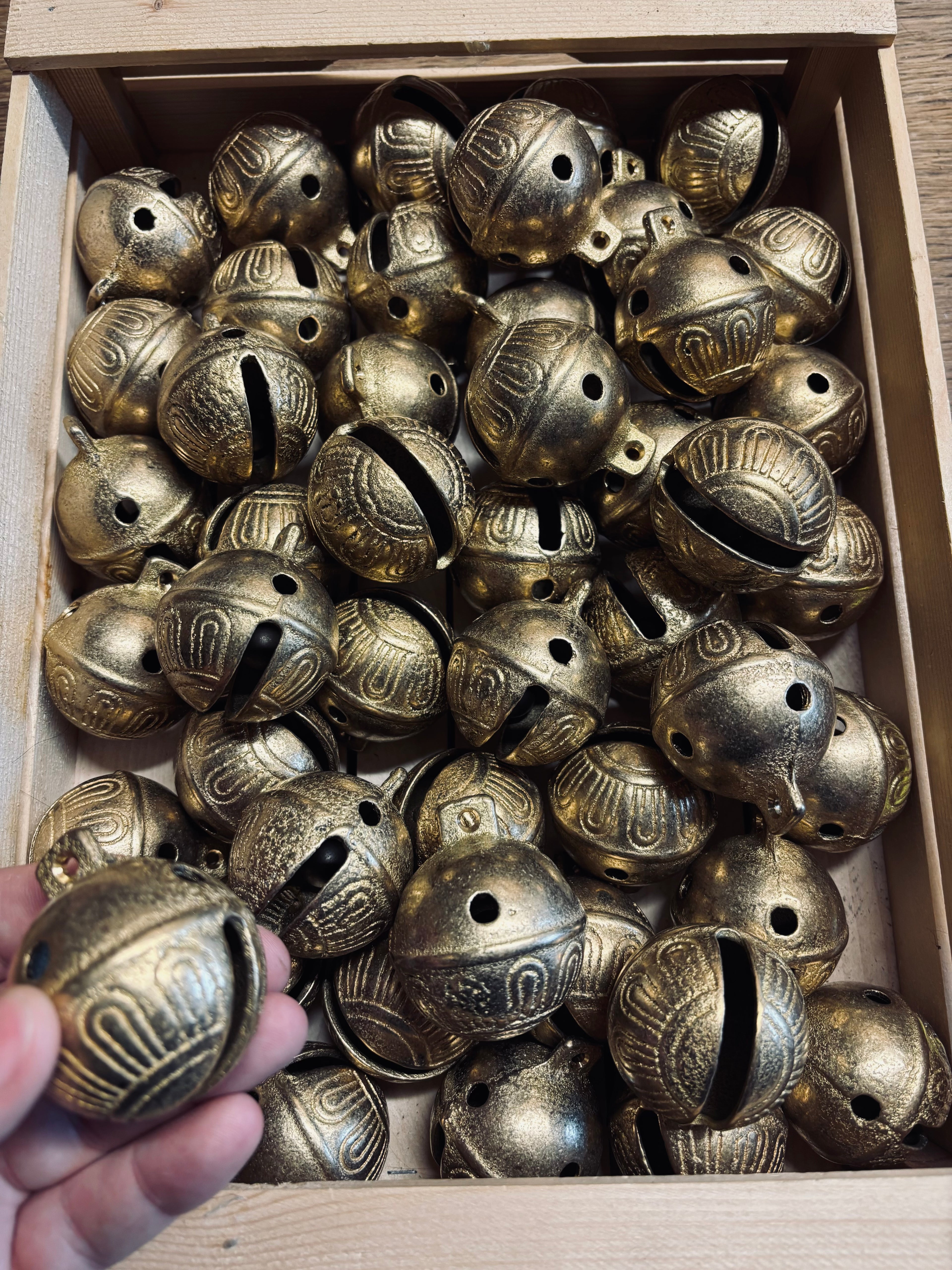 Massive Messingschelle, Pferdeschelle, Schlittenschelle, Glocke 1 Stück 5,5cm